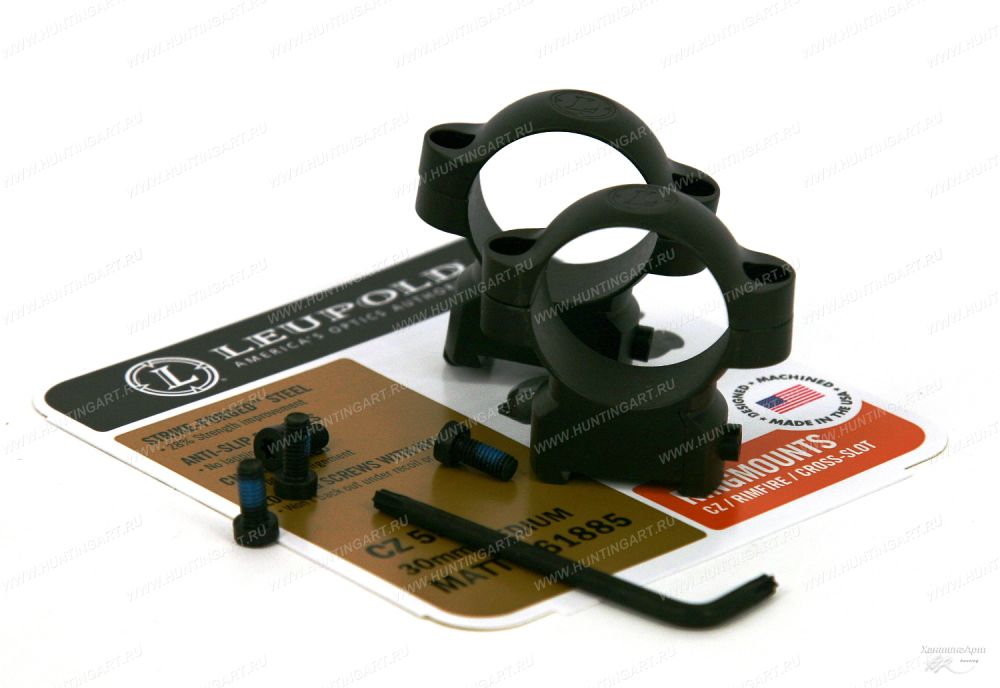 Кольца Leupold средние, не быстросъемные 30 мм на CZ 550 арт. 61885