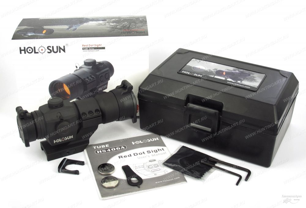 Коллиматорный прицел Holosun Tube + кронштейн с выносом на Weaver-Picatinny HS406A