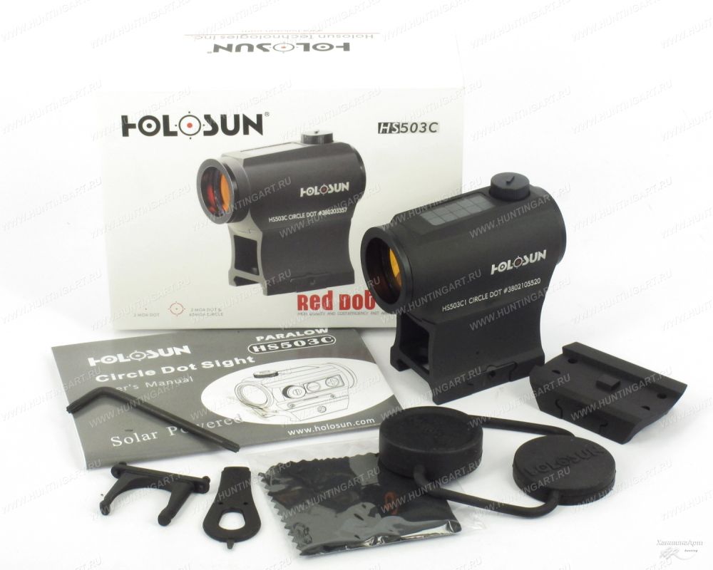 Коллиматор Holosun Paralow на Weaver/Picatinny + солнечная батарея и кронштейн HC503C