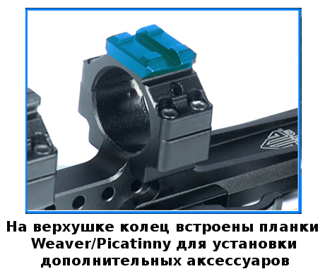 Кронштейн Leapers быстросъемный с кольцами 30 мм на Weaver/Picatinny