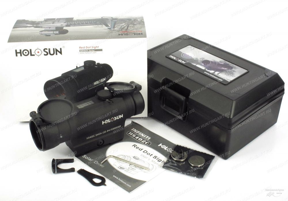 Коллиматорный прицел Holosun Infiniti на Weaver/Picatinny + солнечная батарея HS402C