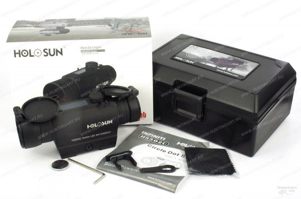 Коллиматор Holosun Infiniti Circle Dot Sight на Weaver/Picatinny + солнечная батарея HS502C