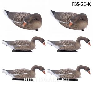 Комплект из 6 плавающих кормящихся чучел Белолобого гуся Softplast 3D North Way FBS-3D-K купить в интернет-магазине ХантингАрт
