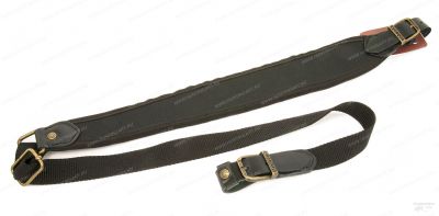 Ремень ружейный Vektor Р-304 регулируемый, натуральная кожа, неопрен, черный купить в интернет-магазине ХантингАрт