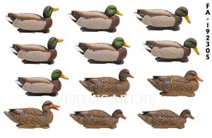 Комплект чучел Кряква Oversize Live Mallards Final Approach 12шт (5 уток+7 селезней) купить в интернет-магазине ХантингАрт