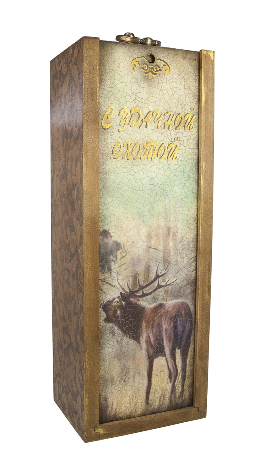 Ящик для бутылки С удачной охотой, с изображением оленя купить в интернет-магазине ХантингАрт