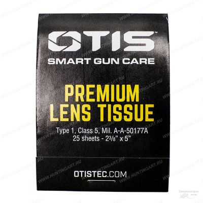 Салфетки Otis Premium Lens Tissues для чистки оптики, 25 шт купить в интернет-магазине ХантингАрт