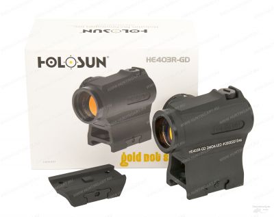 Коллиматор Holosun MicroElite на Weaver-Picatinny + кронштейн и U-защита, подсветкой Gold купить в интернет-магазине ХантингАрт