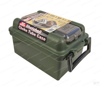 Кейс MTM Shotshell Choke Tube Case для патронов 12 калибра в пачках с боксом для чоков (дульных насадок) купить в интернет-магазине ХантингАрт