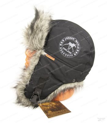 Шапка-ушанка NordKapp Malselv Canadian Wolf black (черный) 534, мех волк купить в интернет-магазине ХантингАрт