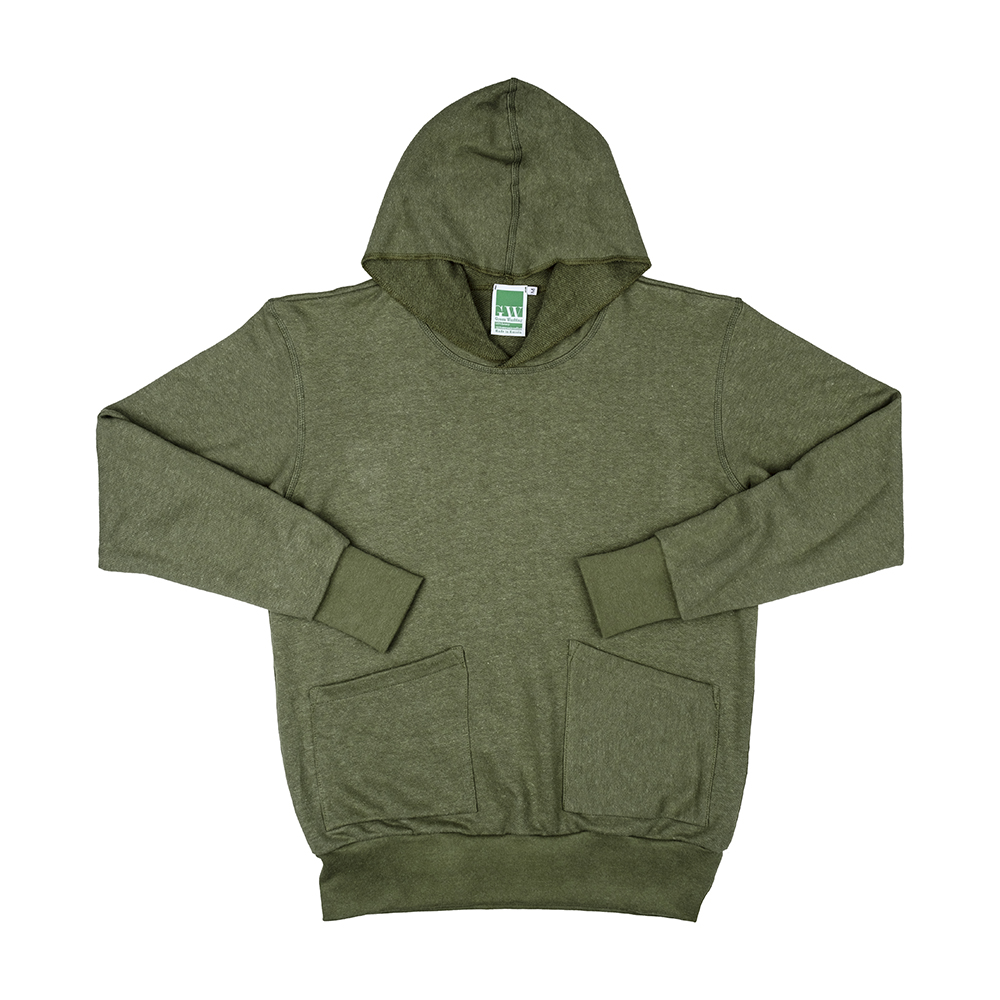 Худи из конопли Green Washtag хаки от производителя экологически чистой одежды