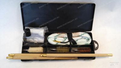 Набор для чистки, кал.12, деревянный шомпол + гибкий шомпол + масленка (пластик. коробка) LUCKY VIEW купить в интернет-магазине ХантингАрт