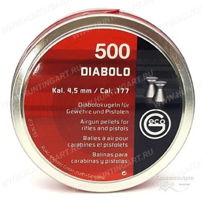 Пульки пневматические RWS Geco Diabolo, калибр 4,5 мм (500 шт), вес 0,45 г купить в интернет-магазине ХантингАрт