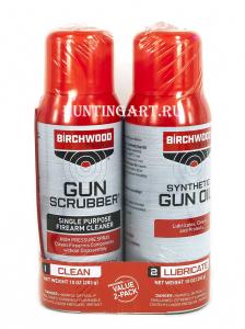 Набор для чистки и ухода за оружием 2 шага, Gun Scrubber / Synthetic Gun Oil, аэрозоли по 283 гр купить в интернет-магазине ХантингАрт