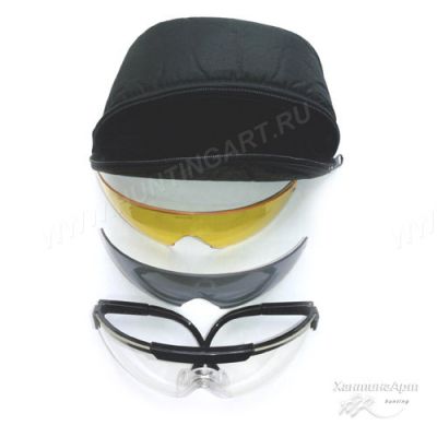Очки стрелковые Sporty набор с 3 линзами сменными купить в интернет-магазине ХантингАрт
