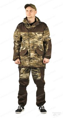 Костюм ГОРКА-ГОРЕЦ (куртка/брюки, цвет: кмф Кукла бежевый/т. хаки, ткань-Грета) купить в интернет-магазине ХантингАрт