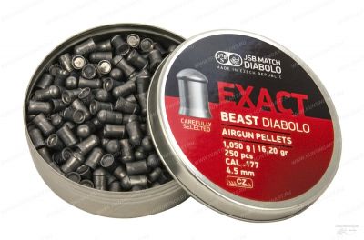Пульки JSB Exact Beast калибра 4,52 мм весом 1,050 гр купить в интернет-магазине ХантингАрт