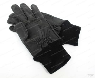 Перчатки стрелковые кожаные, чёрные купить в интернет-магазине ХантингАрт