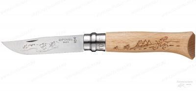 Нож Opinel серии Tradition Animalia №08, клинок 8,5 см, рисунок - велосипедист купить в интернет-магазине ХантингАрт