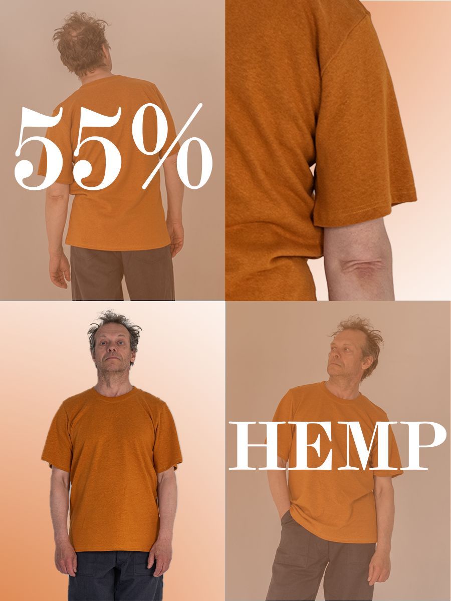 Футболка из конопли (55%) Green Washtag sudan brown от производителя экологически чистой одежды