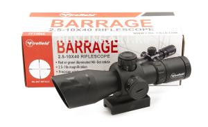 Прицел оптический Firefield Barrage 2.5-10x40, сетка Mil-Dot подсветка красная/зелёная, на Weaver купить в интернет-магазине Хантингарт