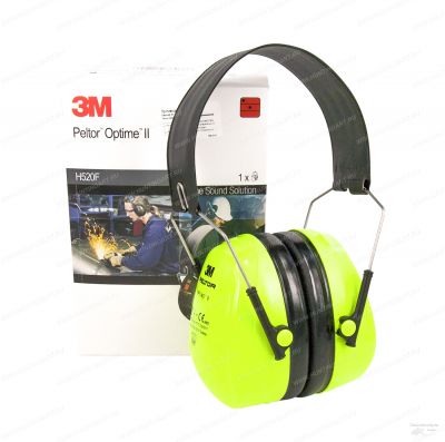 Наушники противошумные 3M™Peltor™ Optime™ II, 31 дБ, повышенной видимости, со складным оголовьем, H520F-460-GB, неоново-зелёные купить в интернет-магазине ХантингАрт