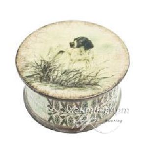 Шкатулка круглая, с изображением собаки купить в интернет-магазине ХантингАрт