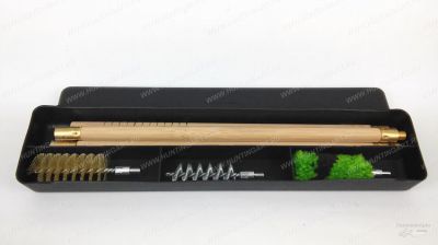 Набор для чистки, кал.12,  деревянный шомпол 3 секции, (пластик. коробка) купить в интернет-магазине ХантингАрт