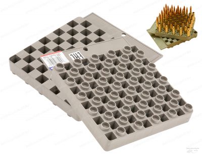 Подставка под нарезные патроны MTM Small loading tray на 150 ячеек (калибр 7,62x25 (ТТ) , 9x18 (ПМ) , 9 Luger/P.A. , 7.62x39 , 5.45x39 , 7,62x51 (308win), .223rem (5,56x45), .30-06, и других) купить в интернет-магазине ХантингАрт