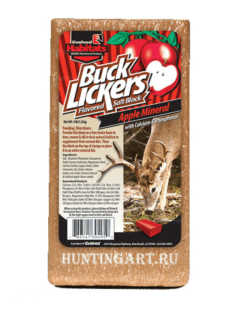 Соль-лизунец Buck Lickers со вкусовой добавкой - Яблоко и минералы, 1,8 кг купить в интернет-магазине ХантингАрт