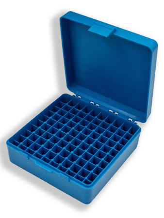 Кейс для 100 патронов 9мм Luger/10x28, синий купить в магазине huntingart.ru