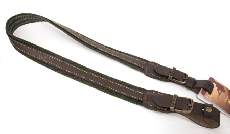 Ремень для ружья Vektor из полиамидной ленты шириной 35 мм и кожаными накладками купить в интернет-магазине ХантингАрт