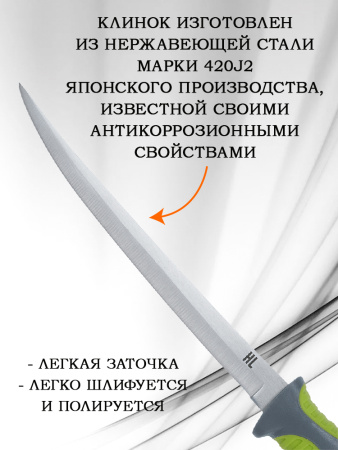 Нож филейный Fillet, клинок 20,2 см купить в интернет-магазине ХантингАрт