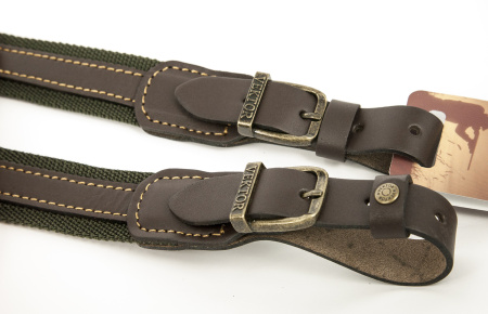 Ремень для ружья Vektor из полиамидной ленты шириной 35 мм и кожаными накладками купить в интернет-магазине ХантингАрт