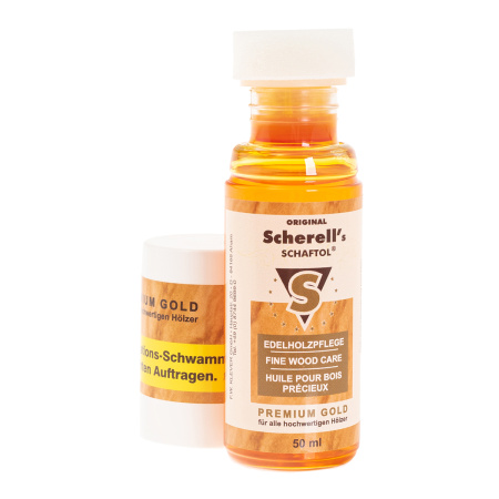 Средство для обработки дерева Schaftol Scherell’s Premium Gold (Золотистый) 23818 с губкой для равномерного нанесения, 50 мл купить в интернет-магазине ХантингАрт