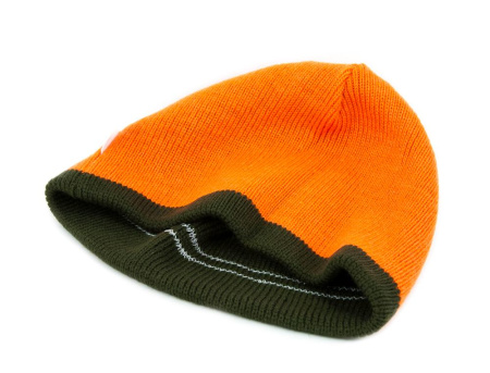 Шапка трикотажная NordKapp Reversible 208-VR с двумя светоотражающими полосками, green/orange купить в интернет-магазине ХантингАрт