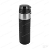 Термос для напитков (термос-бутылка) THERMOS TS-2706 0.6L (открытие/закрытие одной рукой, силиконовый чехол) чёрный купить в интернет-магазине ХантингАрт