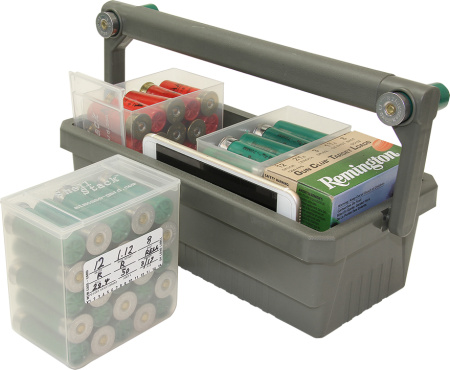 Ящик для переноски MTM Shotshell Box Caddy SS25-00 в комплекте 4 коробки по 25 патронов 12 калибра (20/28, вплоть до 410 калибра) купить в магазине huntingart.ru