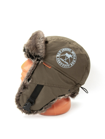 Шапка-ушанка NordKapp Oster Pels khaki 535, мех Шиншилла купить в интернет-магазине ХантингАрт