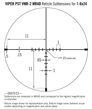 Прицел Vortex Viper PST Gen II 1-6x24, 30 мм, сетка VMR-2 (MRAD) с подсветкой купить в интернет-магазине huntingart.ru