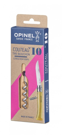 Нож Opinel серии Specialists for Foodies №10, со штопором, клинок 10 см, нержавеющая сталь, рукоять - бук купить в интернет-магазине ХантингАрт