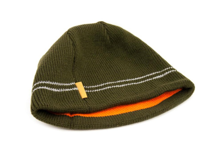 Шапка трикотажная NordKapp Reversible 208-VR с двумя светоотражающими полосками, green/orange купить в интернет-магазине ХантингАрт