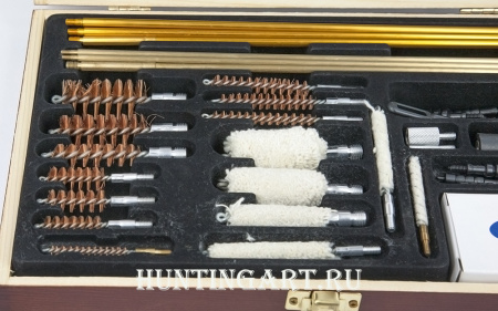 Универсальный элитный набор DAC для чистки оружия в деревянном кофре на 35 предметов купить в интернет-магазине ХантингАрт