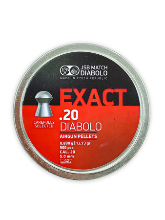 Пульки JSB Exact Diabolo для пневматики, калибр 5,0 мм (.20), вес 0,890 гр купить в интернет-магазине ХантингАрт