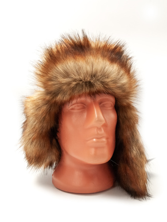 Шапка-ушанка NordKapp Oster Canadian Fox khaki 536, мех Лиса купить в интернет-магазине ХантингАрт